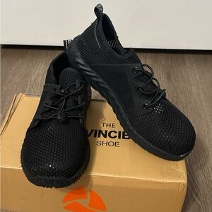 Black Mesh Lace-Up Sneakers